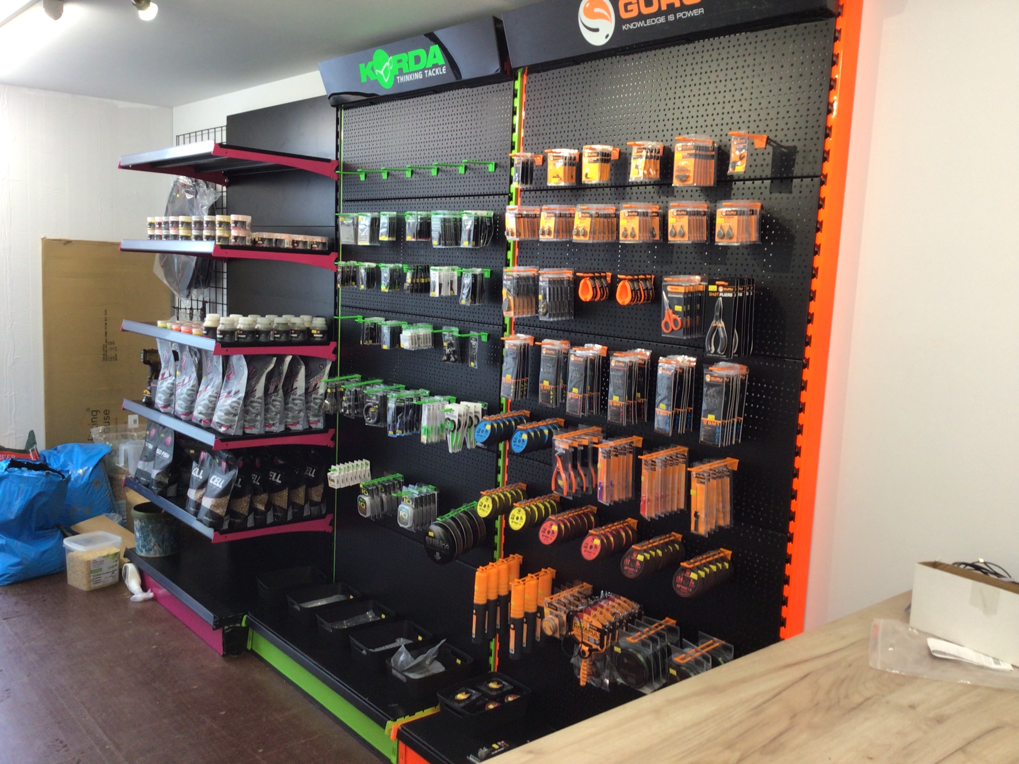 Fishing shop on site selling Korda & Guru products  Baits,Boilies,pellets
